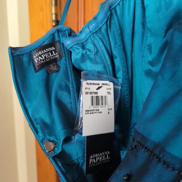 NEW Adrianna Papell Turquoise Strapless Dress - Picture 3 of 3